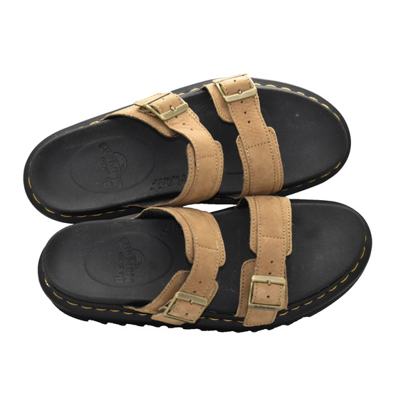 B0 Auth DR MARTENS Myles Tan Nubuck Buckle Strap Slide Sandals Size US 9 EU 42 main image 6